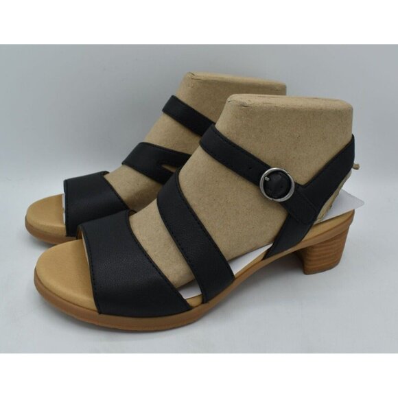 Dansko EU 41 US 10.5-11 Tansy Nappa Black Leather Strappy Open Toe Sandals Shoes - Picture 1 of 11